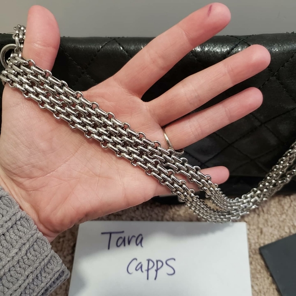 Chanel medium black shimmer reissue - Picture 9 of 11